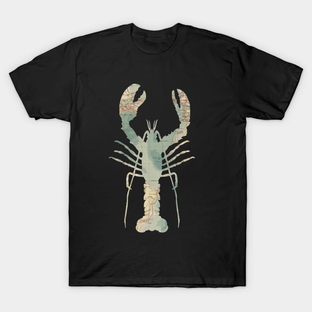 Lobster silhouette from 1905 Atlantic Ocean T-Shirt by tsd-fashion